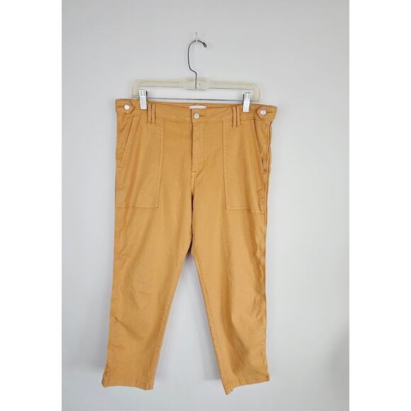 Revolve Pistola Erin High Rise Mustard Yellow Utility Crop Straight Leg Size 33 - Picture 1 of 12